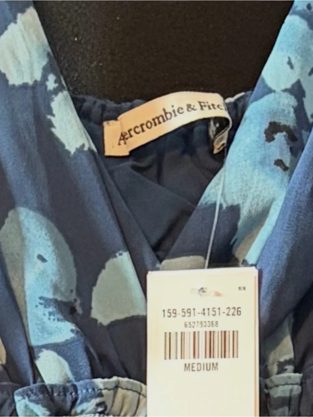 Abercrombie & Fitch Blue Floral V-Neck Maxi Dress